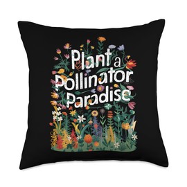 Pollinator Garden Design Wildlife Flowers Native Plants Throw Pillow