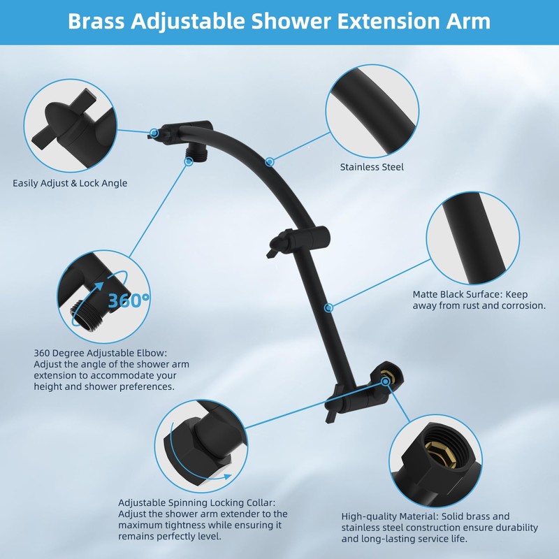 Hibbent All Metal cUPC Certified Rain Shower Head, 12'' High
