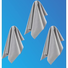 California JOS 3 Pack Light Gray, 12"x12" Extra Large Oversized Microfiber Cleaning Cloth, for Electronics and Screens, Lenses on Cameras, Binoculars, telescopes, All Types of Optical Glass (30X30CM)