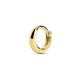 SINGULARU - Small 5th Sterling Silver 18K Gold Plated Single Hoop Earrings Jewelry for Women, Unit size, Yellow Gold, No Gemstone