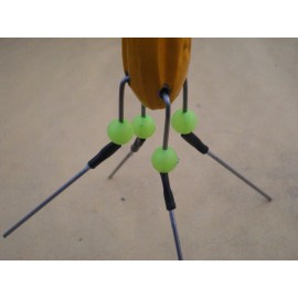 HOME MADE 10 PCS. SPUTNIK STYLE SINKER, SURF WEIGHT, MUD WEIGHT, CLAW SINKER 7 OZ. MUSTARD