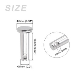 METALLIXITY 10pcs 5mmx16mm Single Hole Flat Head 304 Stainless Steel Fastener Pin Metal Device Furniture Installation Industrial DIY