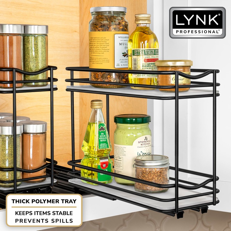 LYNK PROFESSIONAL® Pull Out Spice Rack Organizer for Inside Kitchen