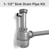 QruiLanTu 1 1/2" Sink Drain Kit P-Trap Drain Strainer Adjustable