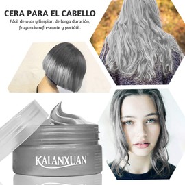 UNIVERSOENLÍNEA.COM Set 3 PIEZAS Cera Peinar Cabello Cambio Color Temporal Kalanxuan Hair Wax Cera de Cabello con Color Artificial Temporal Disfraz Cosplay Temporal Desechable Crema de Tinte (Verde / Morado /Plata)