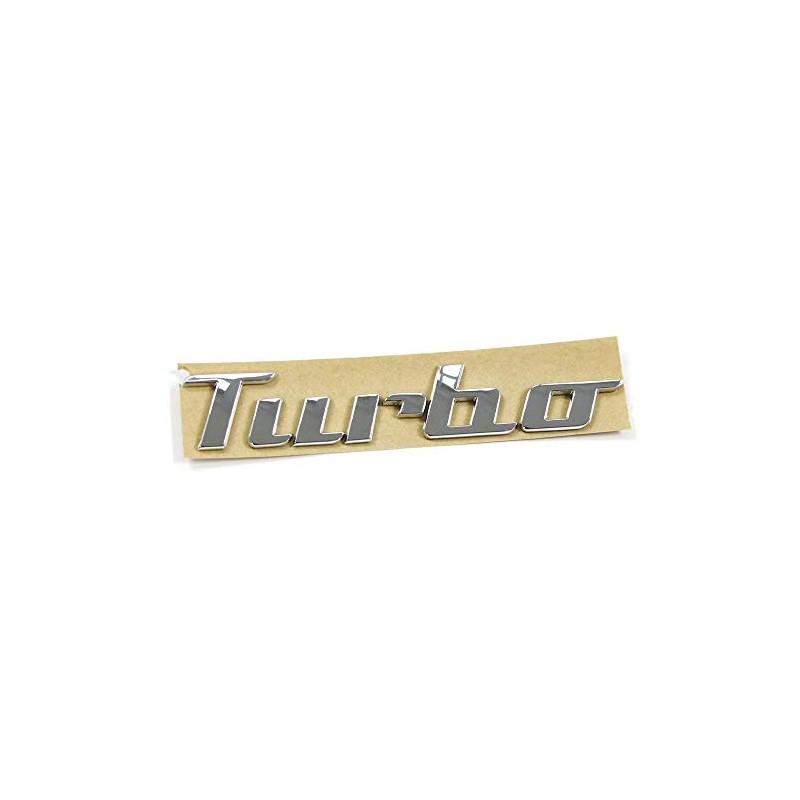 Original Turbo lettering rear emblem tailgate logo brilliant chrome.
