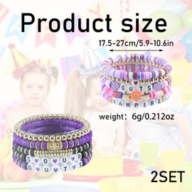 MEKEET 2SET Soft Pottery Friendship Bracelet Creative and Attractive Album Inspired Beaded Bracelets Comfortable and Unique Music Lover Friendship Bracelet for Fans Gift Girls Women Teenager Concerts