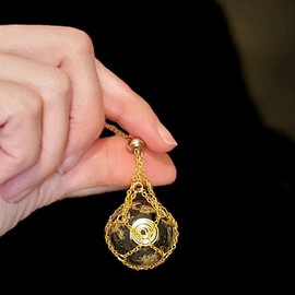 Charms & Pendants - EMF SHIELDING Unique Black Design with Gold Accents, Circular Shape, and Simple Chain unique charm fashion woman - Color: Silver, Size: medium