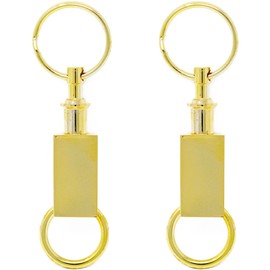 Gold Rectangle Quick Release, Pull Apart Valet Keychain Accessory Detachable for Convenience