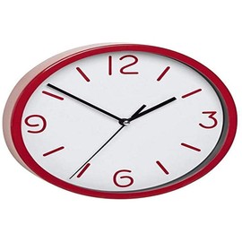 TFA-Dostmann TFA 60.3033 Analogue Wall Clock with Silent Movement (Red)
