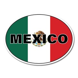 2 x 10cm Mexico Oval Flag Vinyl Stickers - Mexican Travel Holiday World Country Location Car Vehicle Decal Scrapbook Sticker #82403