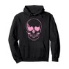 Pink Skull with Heart Shaped Eyes Pullover Hoodie