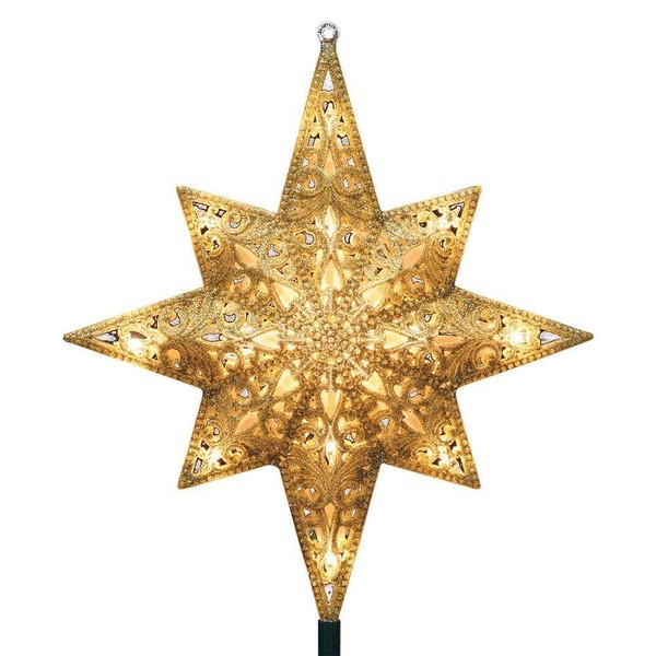 GE 16 Lights Gold Bethlehem Star Tree Top