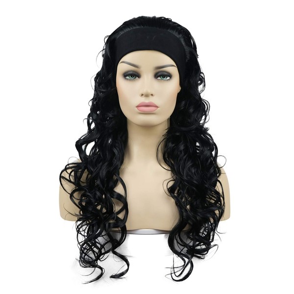 Lydell Long Cruly Wave Headband Synthetic Heat Resistant Natural Style