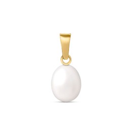 Amberta Allure Women 9ct Gold Pearl Pendant: Pearl Pendant without Chain in Gold - 8 to 9 mm