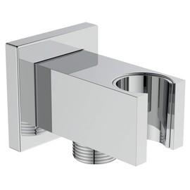 Shower Head Holder and Wall Outlet - Ideal Standard Idealrain Square Shower Head Holder and Outlet, Chrome, BC771AA