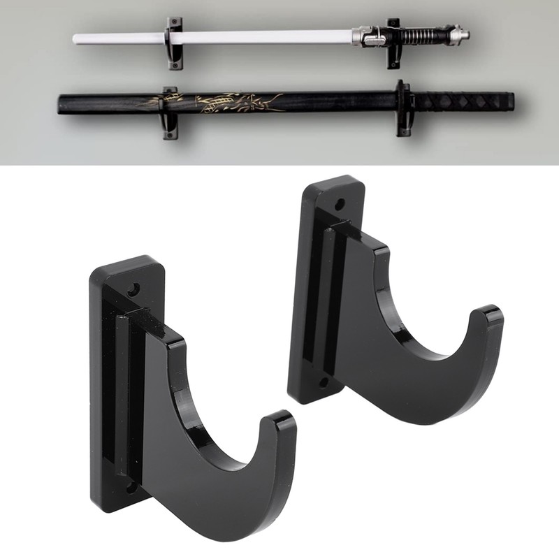 2 PCS Sword Holder Acrylic Wall Mount Polished Strong Load