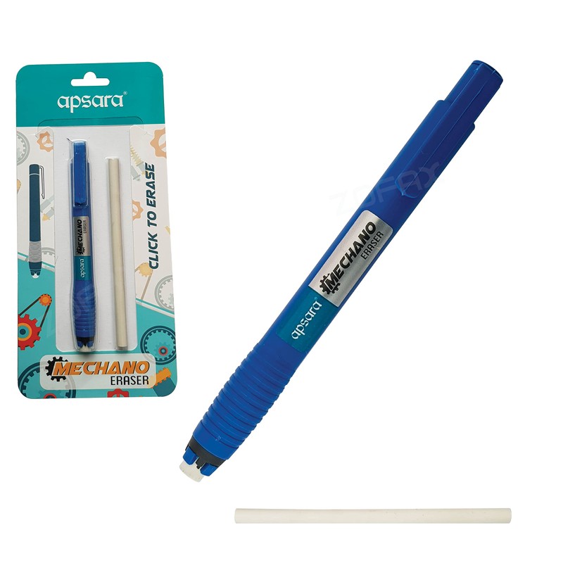 ZPStyle Retractable Click Pencil Eraser, Blue Body, Pack of 1,