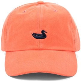 Southern Marsh Washed Hat in Neon Coral with Navy Duck