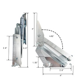 YIDELAI - Spring Hinge (1 Pair) 90 Degree Folding Lifting Bracket, Sofa Bed Hinge, Suitable for Cabinet Doors, Furniture Storage Boxes (silver1)