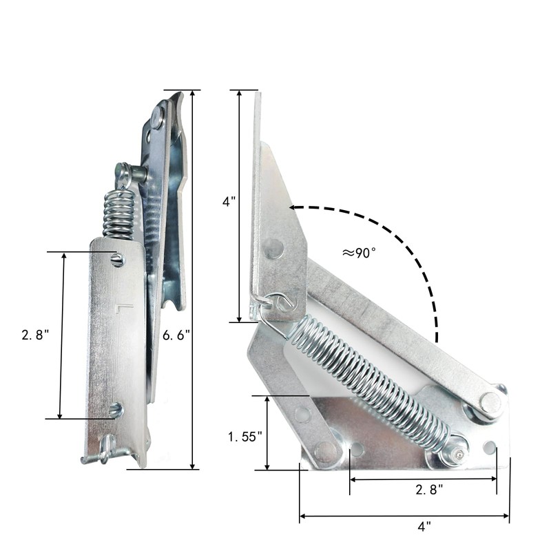 YIDELAI - Spring Hinge (1 Pair) 90 Degree Folding Lifting