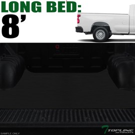 Topline_autopart Black Rubber Horizontal Line Truck Bed Floor Mat Liner v2 Compatible with 19-21 Chevy Silverado GMC Sierra 1500/2022 LTD Limited 8 Feet (96") Long Bed