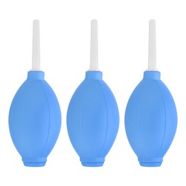 PATIKIL Soft Tip Air Blower Dust Blaster, 3 Pcs Rubber Bulb Air Pump Dust Blower Cleaner Cameras Lens Cleaning Tool with Long Nozzle for Camera Lens Computer Keyboard, Blue/White