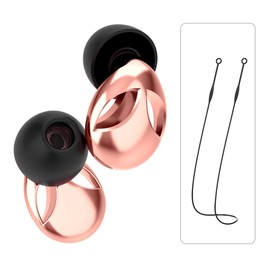 LumiGlow Concert Ear Plugs - 25dB Noise Reduction Reusable Silicone High-Fidelity Earplugs with Magnetic Safety Cord for Concerts, Festivals Airplanes, Musicians, DJs, Sports & Work (Alien Rose Gold)