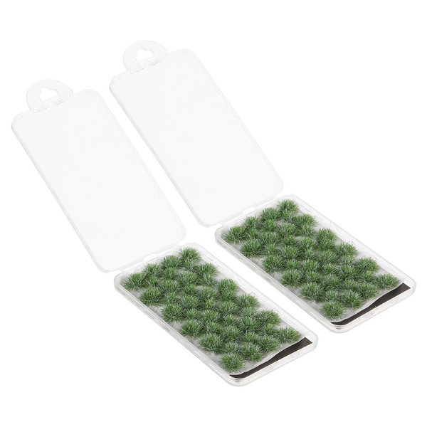PATIKIL Static Grass Tuft Model, 2 Sets/56Pcs Miniature Artificial Grass