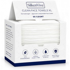 Toallas faciales desechables Clean Towels XL (50 unidades, 25x30 cm) – Toallitas desmaquillantes secas, paños faciales ultrasuaves sin pelusa, biodegradables para una piel limpia.