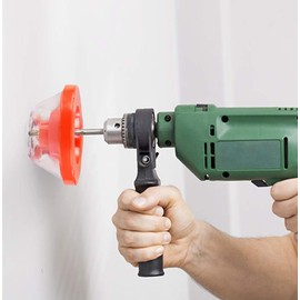 HOME-X Drill Dust Collector, Drill Bit Attachment (4–10 Millimeters), Dust Catcher, Tool Accessory – Red- 3 ½” D x 2” H