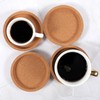 Pack of 4 Cork Coasters, Round, Extra Thick with Raised