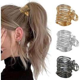 NT-ling Ponytail Clip, High Ponytail Holder，Hair Clips Medium Hair Claw Clips, 1.4 Inch Metal Claw Clips for Thick Hair, Shark Hair Clips for Thick Long Hair(3 Colors).