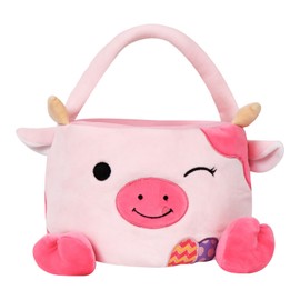 Easter Baskets for Kids, Cute Cow Easter Egg Buckets Huting Festivals Gift for Girls Boys