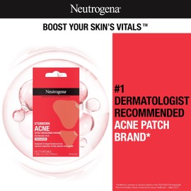 Neutrogena Stubborn Acne Pimple Patches, Acne Treatment for Face, Ultra-Thin Hydrocolloid Patches Provide Optimal Healing for Pimples, 2 Sizes, 10 Patches