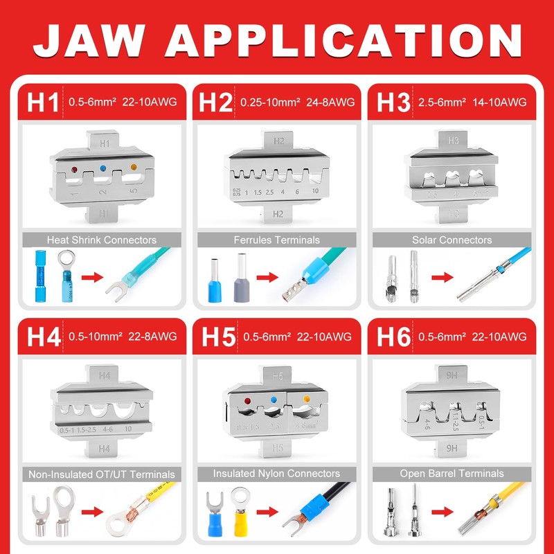 Knoweasy 8PCS Ratchet Crimping Tool Set with Automatic Wire Stripper,