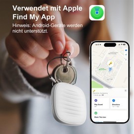 VINGNUT Bluetooth Tracker,Gepäck Tracker,kompatibel mit Find My App (nur iOS),für das Auffinden von Schlüsseln,Gepäck,Koffern,Geldbörsen,1er-Pack Schwarz