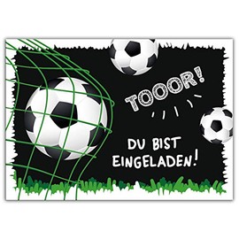 8 Invitation Cards for Children's Birthday Boys Football