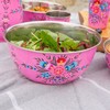 1x Raspberry Pansy 21.5cm Stainless Steel Camping Bowl - Reusable