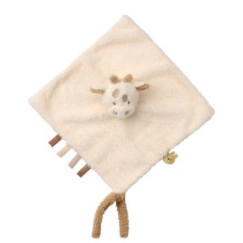 Nattou DouDou Comforter, Soft Cuddly Teddy Fabric, Baby and Infant Plush, Has Soother Attachment, Beige Giraffe