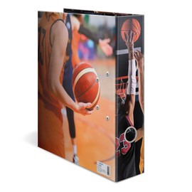 HERMA Folder A4 Basketball, 7 cm Wide, Children's Ring Binder with Sports Motif, Colourful Lever Arch File with Inner Print for Boys and Girls