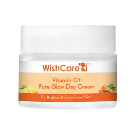 WishCare Pure Glow Vitamin C Face Cream for Women & Men - Day & Night Cream - For Glowing, Bright, Young and Pigmentation Removal - With Hyaluronic Acid, Niacinamide, Oranges, Berries & Turmeric-50 gm