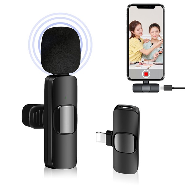 Pin Microphone, Instant Connection, 360° Sound Collection, Noise Reduction, 7 Hours of Continuous Use, Plug & Play, No App Required, Bluetooth Required, Ultra Mini, Clip Type, For Shooting, Vlog Shooting, Video Streaming, Live Broadcasting, etc. (Japanes