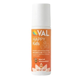 VAL Roll-on de magnesio para niños | Relajación, tranquilidad, sueño | Cloruro de magnesio Zechstein seguro, puro y suave | 3 onzas | con manzanilla, manteca de karité y aceites esenciales naturales