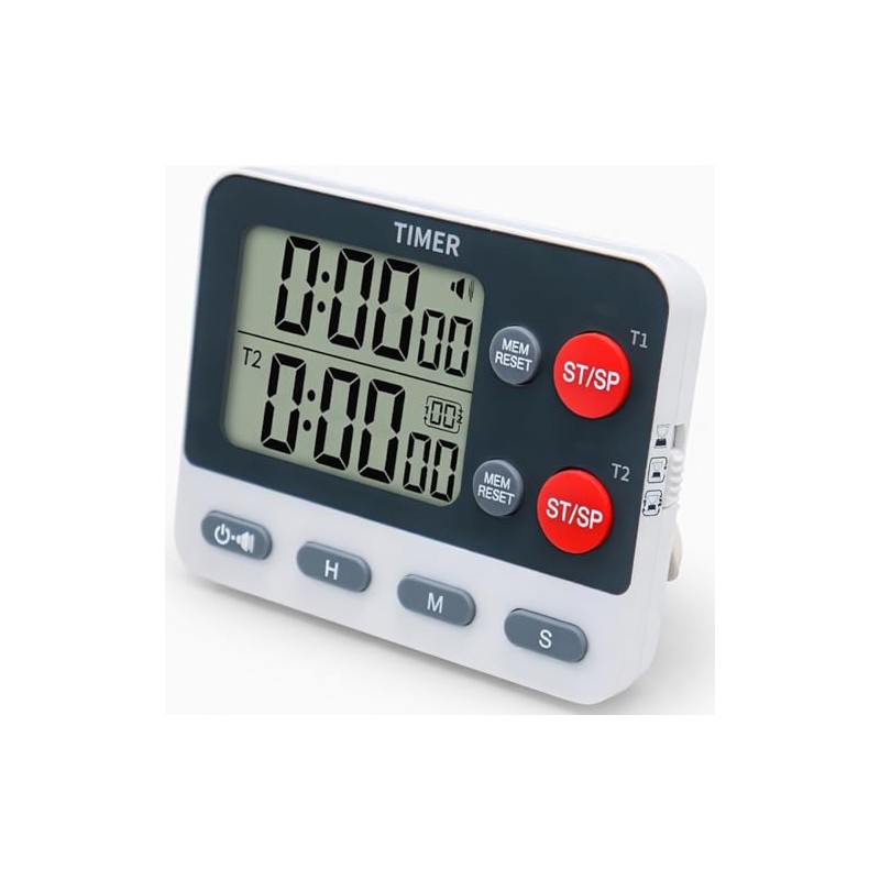 Digital Dual Kitchen Timer, 2 Channels Count UP/Down Kitchen Timer