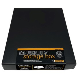 Lineco 9x12 Black Museum Drop Front Archival Storage Box. Acid-Free w/Metal Edge. Lignin-Free. Preserves Documents/Prints from Fade or Discolor; Picture Longevity, Crafts, DIY. 733-2109