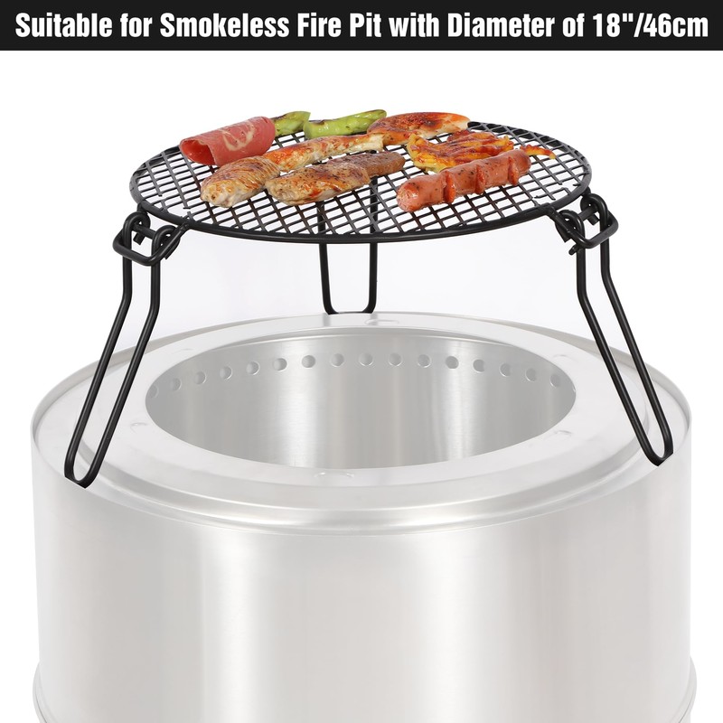 REDCAMP Folding Campfire Grill Grate Top for Solo Stove Bonfire,