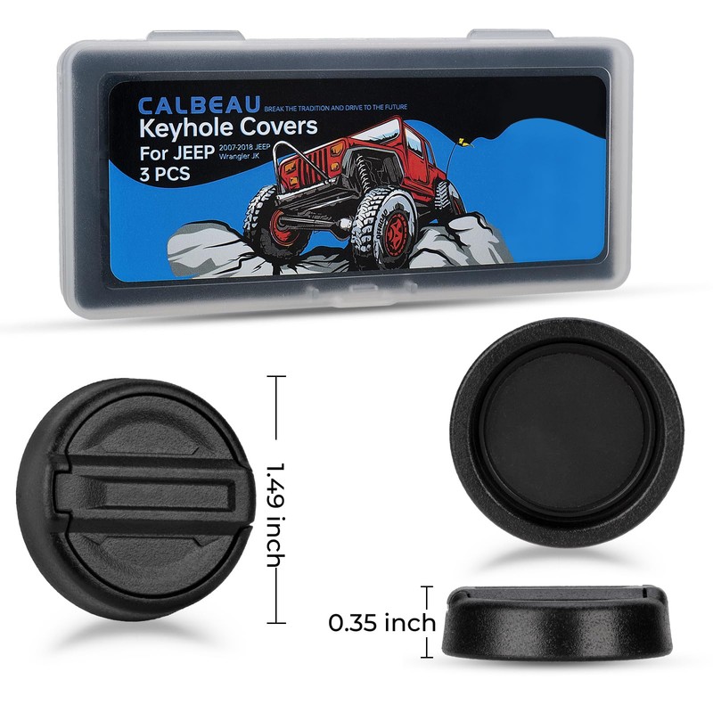 CALBEAU Keyhole Covers for 2007-2018 Jeep Wrangler JK Door, Strong
