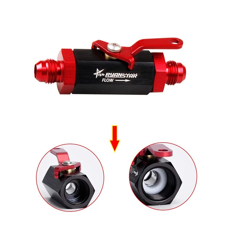 Ryanstar AN6 Fuel Shut Off Valve 6AN to 6AN Male