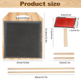 YeeBeny Wool Blending Board,Wool Hand Carders Angle Includes 1 Wool Brush and 2 Wooden Craft Sticks for Blending and Finishing Wool Fibers